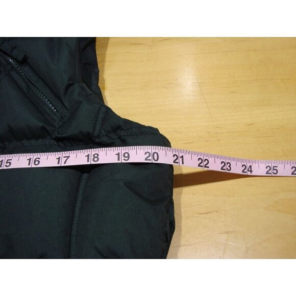 Snow Dolls Full Zip Hooded Puffy Puffer Vest Warm Black Logo Faux Fur Hood Sz L - Picture 7 of 14